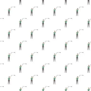 Boom operator holding microphone seamless pattern design Stock Illustration