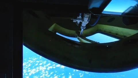 Boom operators window opening hydraulically Stock Footage 201526706