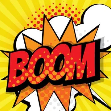 Boom pop art, comic book background vector illustration Stock Illustration