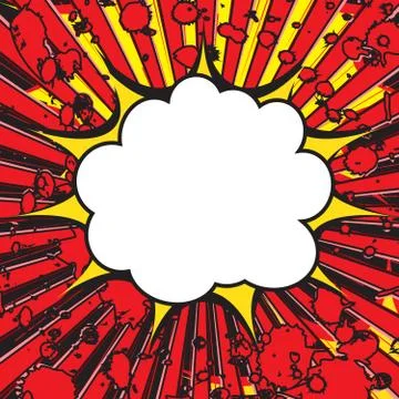 Boom pop art explosion speech bubble. For comic book and manga. Text banner Stock-Illustration