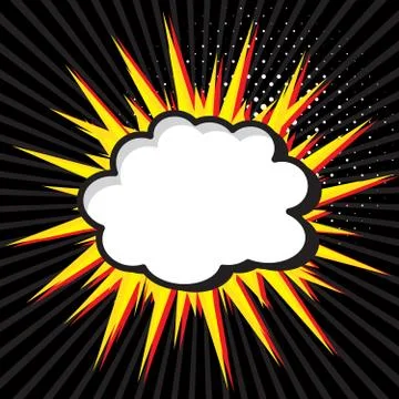 Boom pop art explosion speech bubble. For comic book and manga. Text banner Stock Illustration