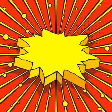 Boom pop art explosion speech bubble in form of an abstract isometric star イラスト素材