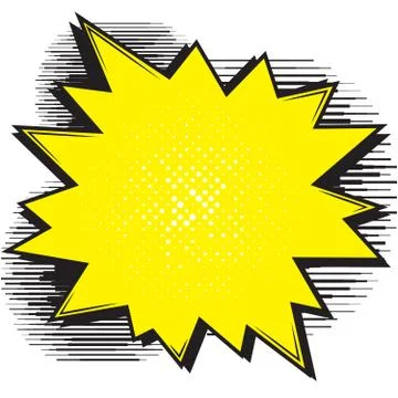 Boom pop art explosion speech bubble in form of a flying abstract star Stock Illustration