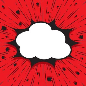 Boom pop art explosion speech bubble. Mockup for comic book and manga Stock-Illustration