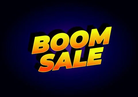 Boom sale. Text effect in eye catching color with 3D look effect Stock-Illustration