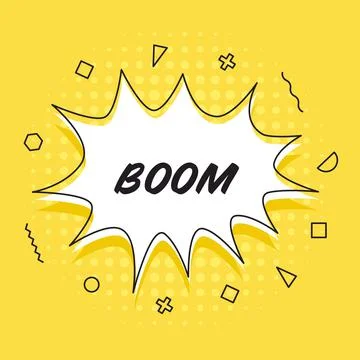 Boom, speech bubble. Banner, speech bubble, poster and sticker concept, memphis Stock Illustration