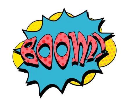 Boom speech bubble in retro style Illustrazione stock