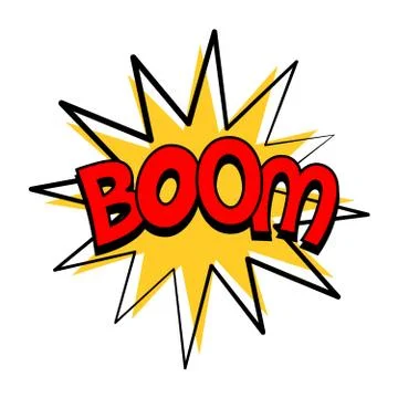 Boom speech bubble in retro style Stock Illustration