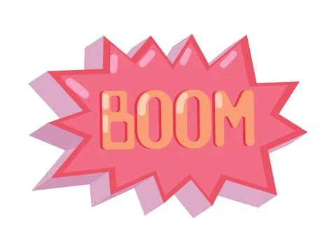 BOOM text in comic explosion bubble illustration Stock Illustration