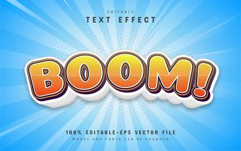 Boom text, comic style text effect Stock Illustration