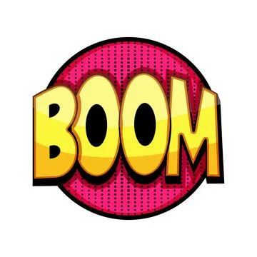 Boom text effect burst comic style illustration Stock Illustration