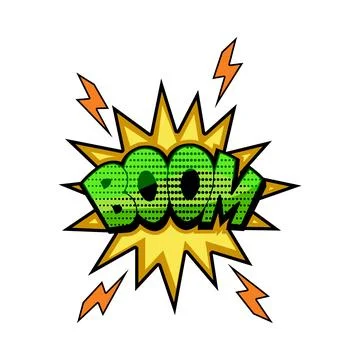 Boom text effect creating comic book sound Illustrazione stock