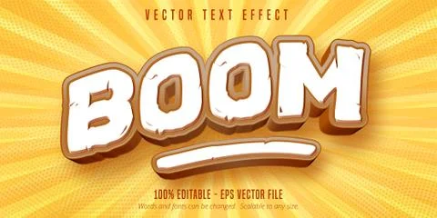 Boom text, game style editable text effect Stock Illustration