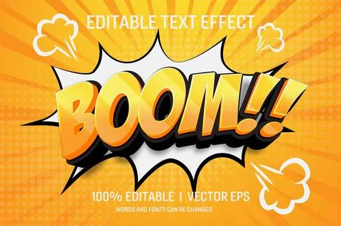 Boom vector 3d text effect with modern style design Stock Illustration