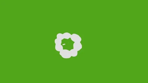 Boom white circle cartoon smoke on chroma key and black bg full hd video Stock Footage