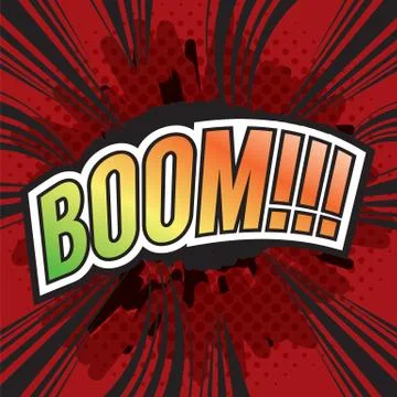 BOOM! Wording Sound Effect for Comic Speech Bubble Vector Illustration Stock Illustration