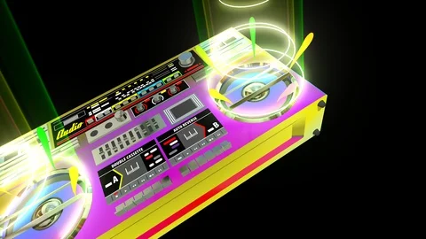 Boombox Audio Player Stock Footage 119152964