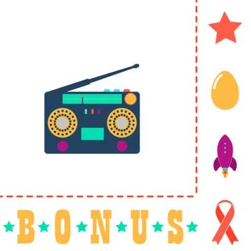 Boombox computer symbol Illustrazione stock