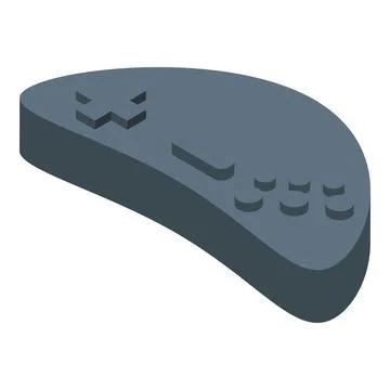 Boomerang shaped game controller with buttons and d pad isometric icon Stock Illustration
