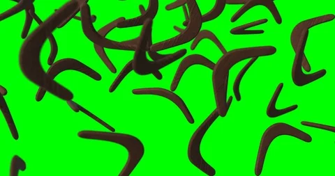Boomerangs falling slow motion Stock Footage 105104991