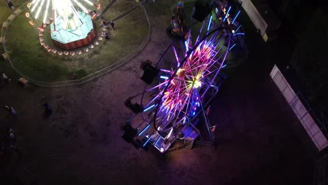 Booming down on Ferris Wheel Stock Footage 254934754