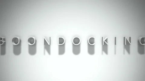 Boondocking 3D title animation with shadows on a white background Stock Footage 296663714