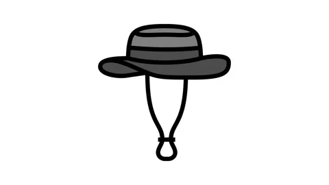 Boonie hat cap color icon animation Stock Footage 224436656