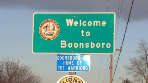 Boonsborough Sign closeup 2 Stock Footage 79471016