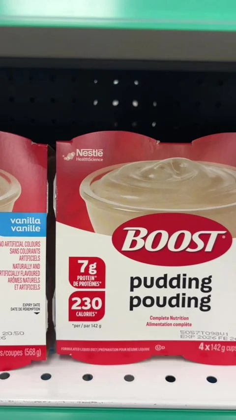 Boost brand pudding  Vídeo Stock 324549368