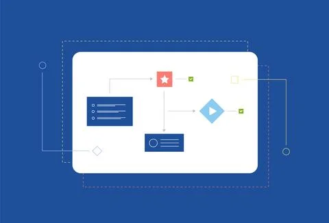 Boost business efficiency with workflow automation and flowchart management Illustrazione stock