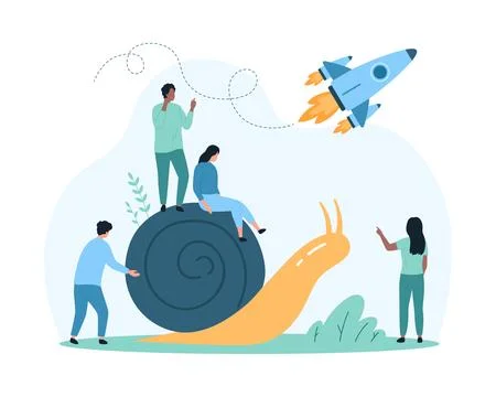 Boost career speed to win competition, effective vs ineffective strategy of tiny Stockillustratie