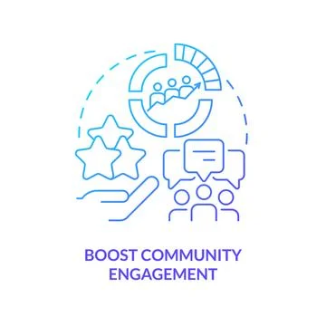Boost community engagement blue gradient concept icon Stock Illustration