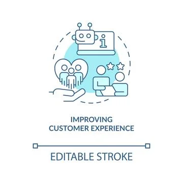 Boost customer satisfaction turquoise concept icon Stock Illustration