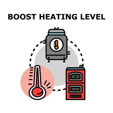 Boost heating level temperature energy concept Stock Illustration