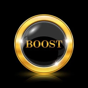 Boost icon. Internet button on black background. EPS10 vector. Illustrazione stock