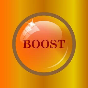 Boost icon. Internet button on colored background. . Stock Illustration