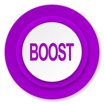 Boost icon, violet button. Stock Illustration