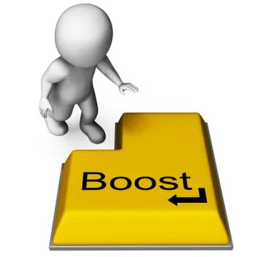 Boost key means upgrade or improvement on computer Stock Illustration
