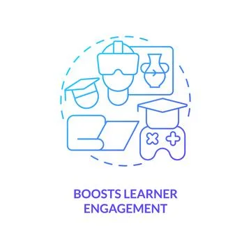 Boost learner engagement blue gradient concept icon Stock Illustration