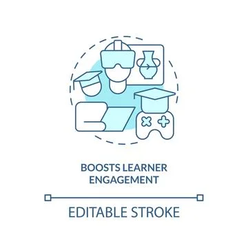 Boost learner engagement turquoise concept icon Stock Illustration