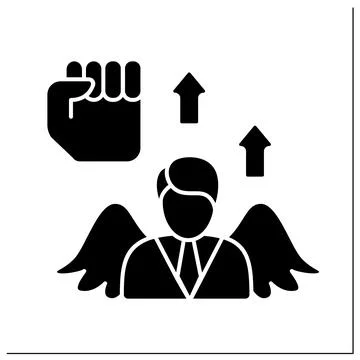 Boost morale glyph icon Stock Illustration
