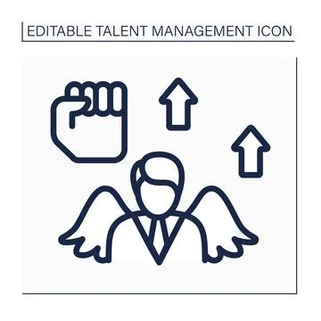 Boost morale line icon Stock Illustration
