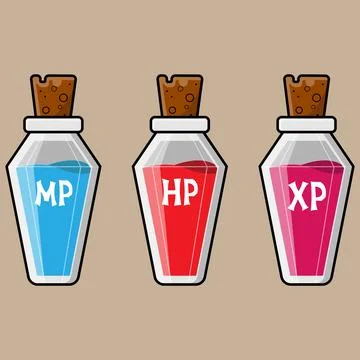 Boost Potion Game Item Collection Stock Illustration