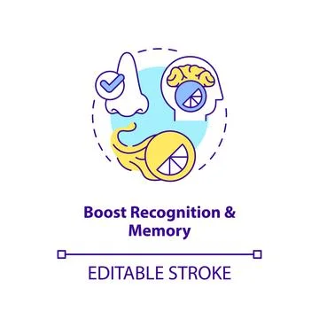 Boost recognition and memory concept icon Stock Illustration
