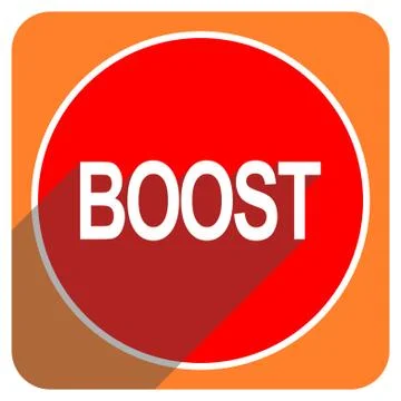 Boost red flat icon isolated. Stock Illustration