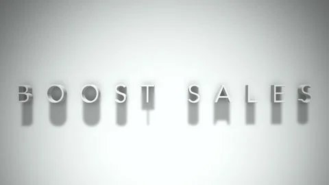 Boost sales 3D title animation with shadows on a white background Stockbeeldmateriaal 297455822