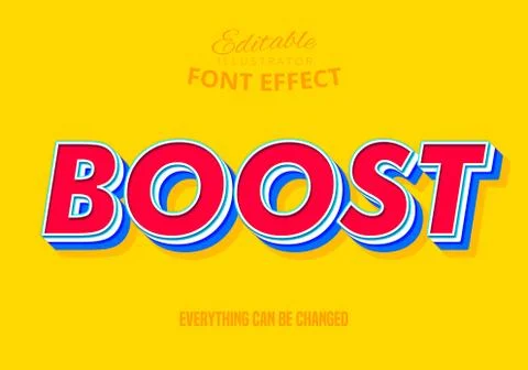 Boost text, editable text effect Stock Illustration