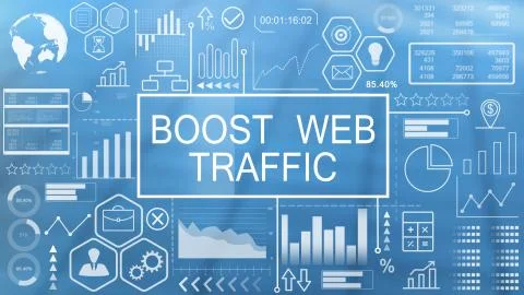 Boost Web Traffic, Animated Typography Stock Illustration