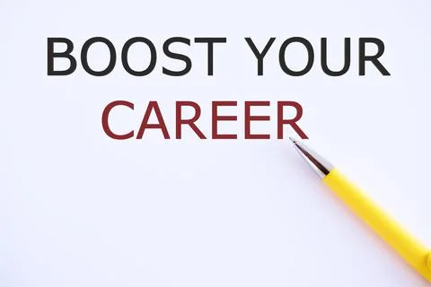Boost your career text concept isolated over white background, copy space Stock Photos