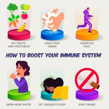 Boost your immune system infographic Stock Illustration
